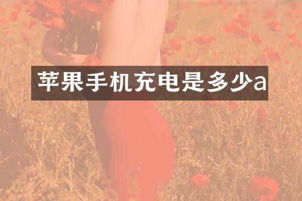 苹果手机充电是多少a