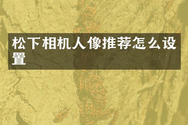 松下相机人像推荐怎么设置