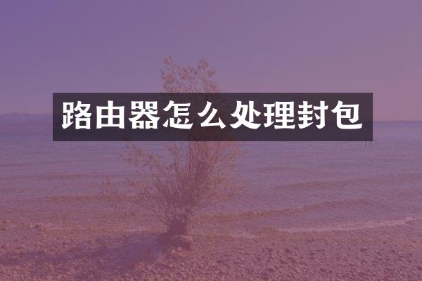 路由器怎么处理封包