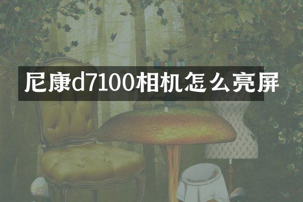 尼康d7100相机怎么亮屏
