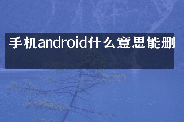 手机android什么意思能删吗