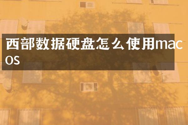 西部数据硬盘怎么使用macos
