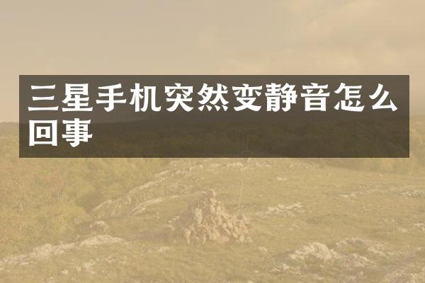 三星手机突然变静音怎么回事