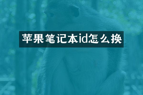 苹果笔记本id怎么换