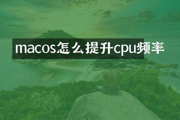 macos怎么提升cpu频率