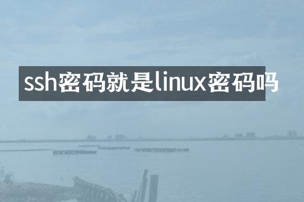 ssh密码就是linux密码吗