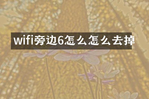 wifi旁边6怎么怎么去掉