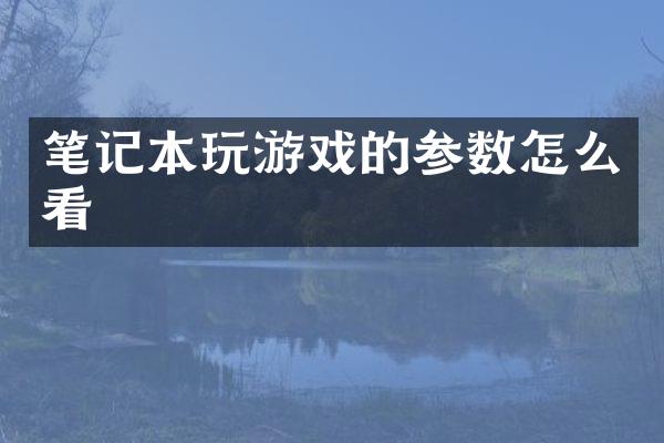 笔记本玩游戏的参数怎么看