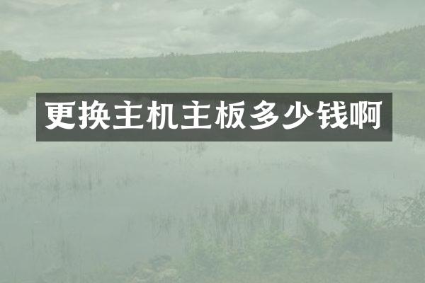 更换主机主板多少钱啊