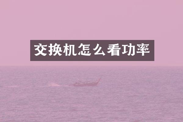 交换机怎么看功率