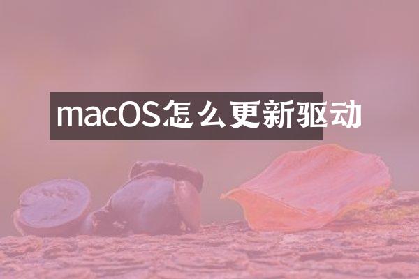 macOS怎么更新驱动