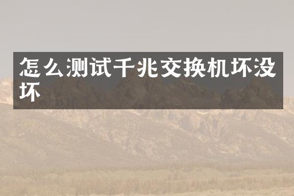 怎么测试千兆交换机坏没坏