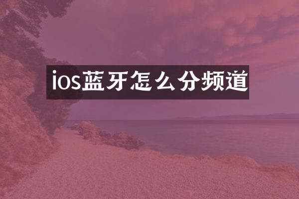 ios蓝牙怎么分频道