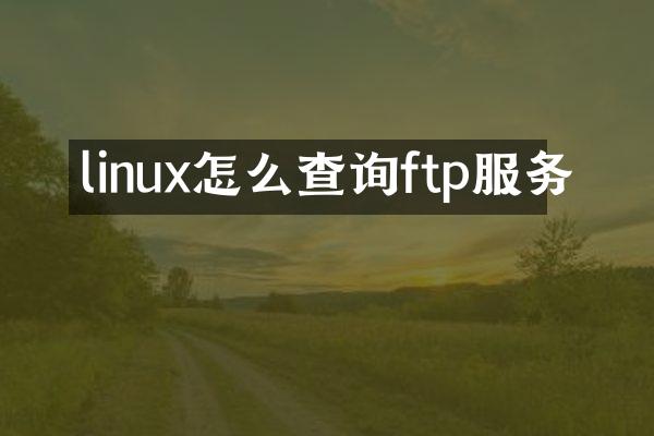 linux怎么查询ftp服务