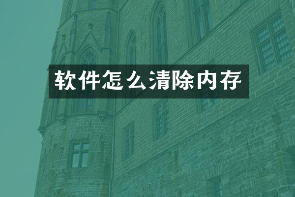 软件怎么清除内存