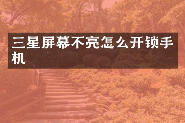 三星屏幕不亮怎么开锁手机