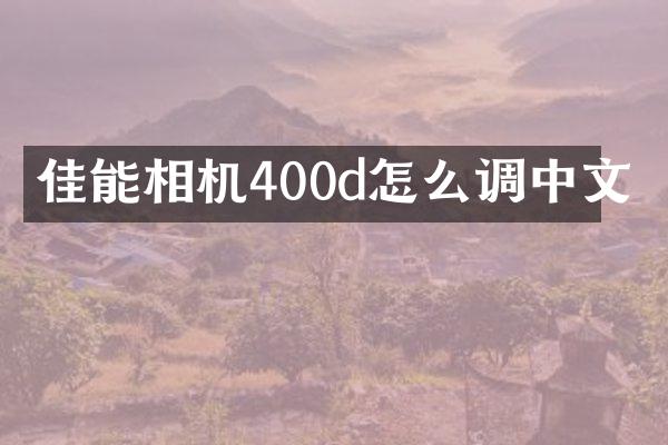 佳能相机400d怎么调中文