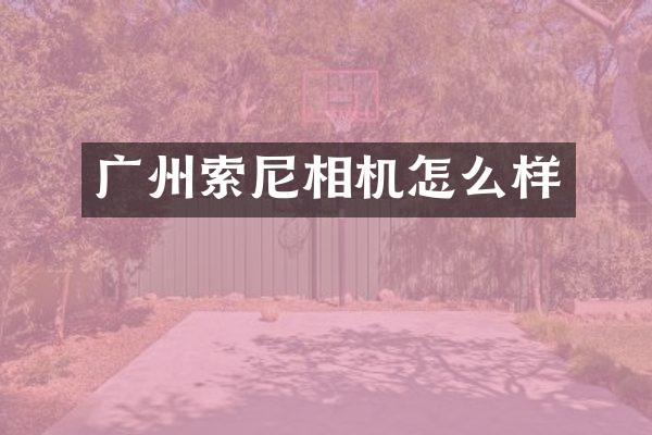 广州索尼相机怎么样