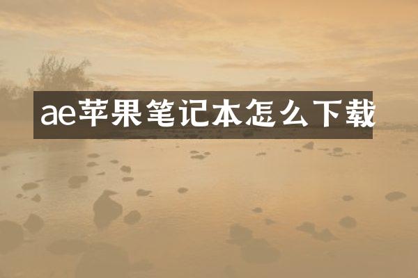 ae苹果笔记本怎么下载