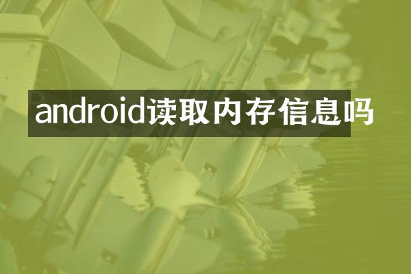 android读取内存信息吗