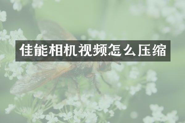 佳能相机视频怎么压缩