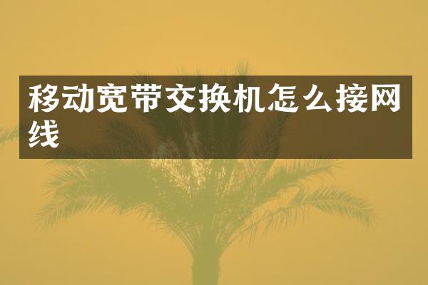 移动宽带交换机怎么接网线