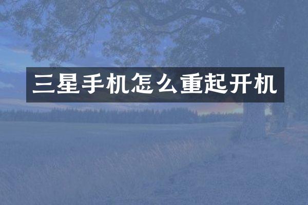三星手机怎么重起开机