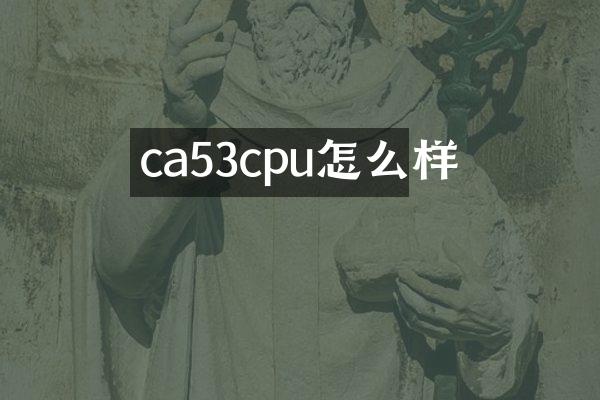 ca53cpu怎么样