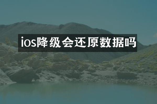 ios降级会还原数据吗