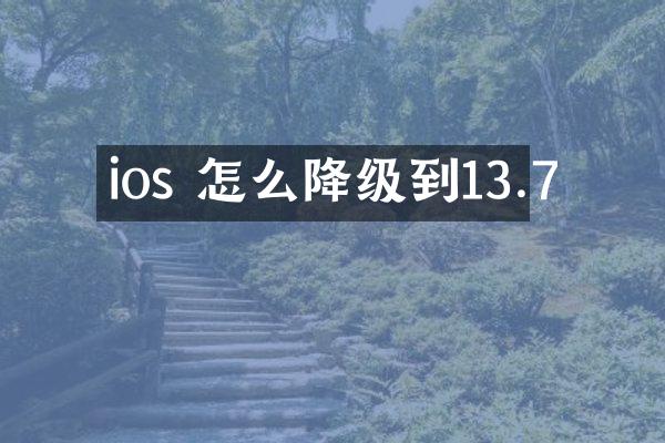 ios 怎么降级到13.7