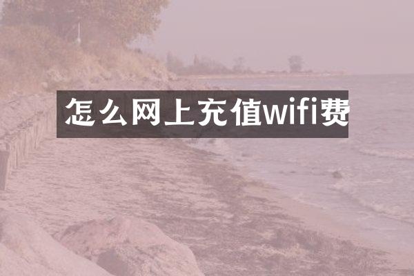 怎么网上充值wifi费