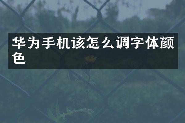 华为手机该怎么调字体颜色