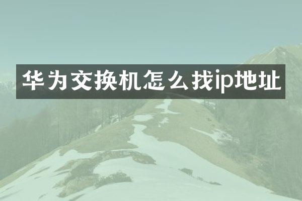 华为交换机怎么找ip地址