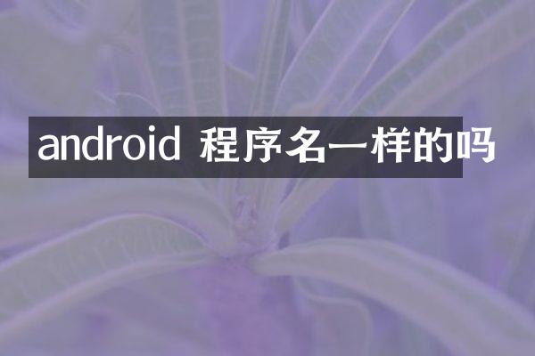 android 程序名一样的吗