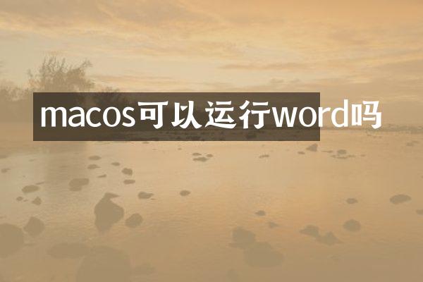 macos可以运行word吗