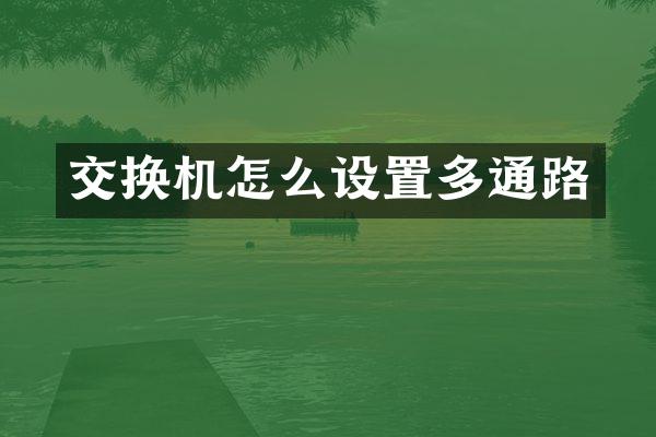 交换机怎么设置多通路