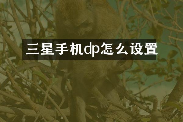 三星手机dp怎么设置