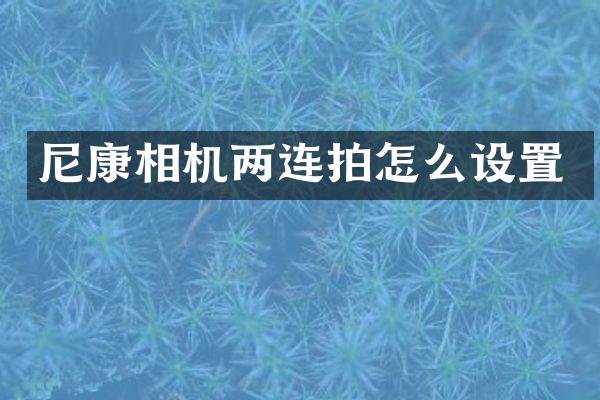尼康相机两连拍怎么设置