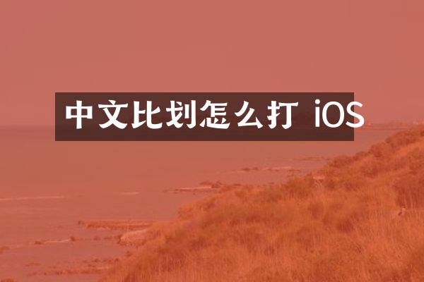 中文比划怎么打 iOS