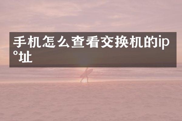 手机怎么查看交换机的ip地址