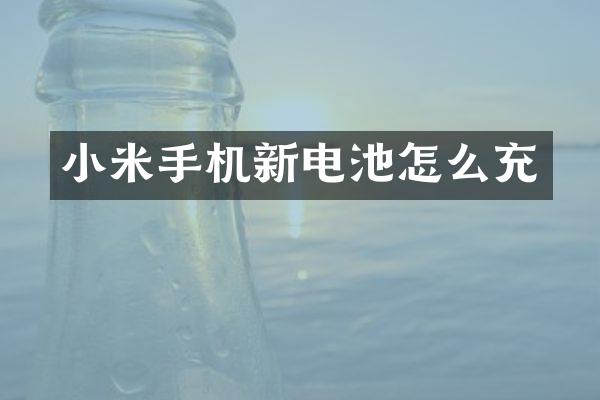 小米手机新电池怎么充
