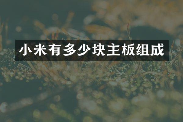 小米有多少块主板组成