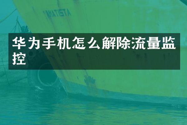 华为手机怎么解除流量监控