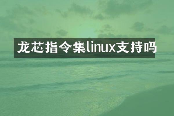 龙芯指令集linux支持吗