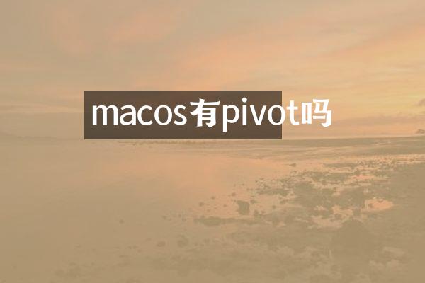 macos有pivot吗