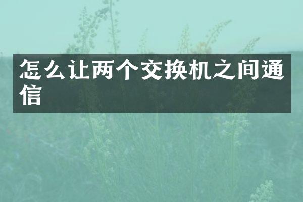 怎么让两个交换机之间通信