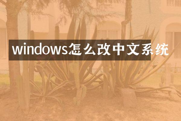 windows怎么改中文系统