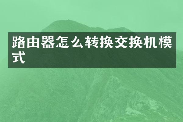 路由器怎么转换交换机模式