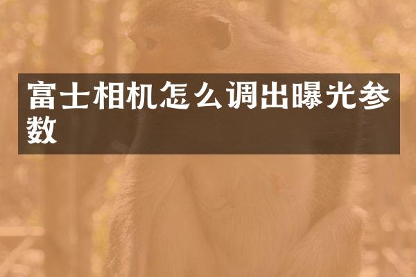 富士相机怎么调出曝光参数