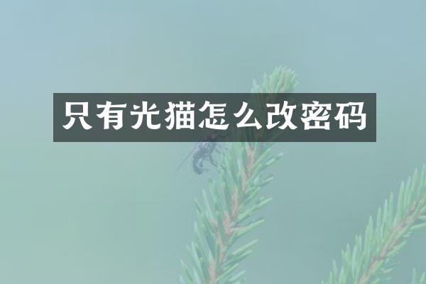 只有光猫怎么改密码